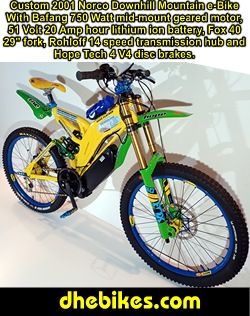 Click on the electric downhill mountain bike image for a larger image